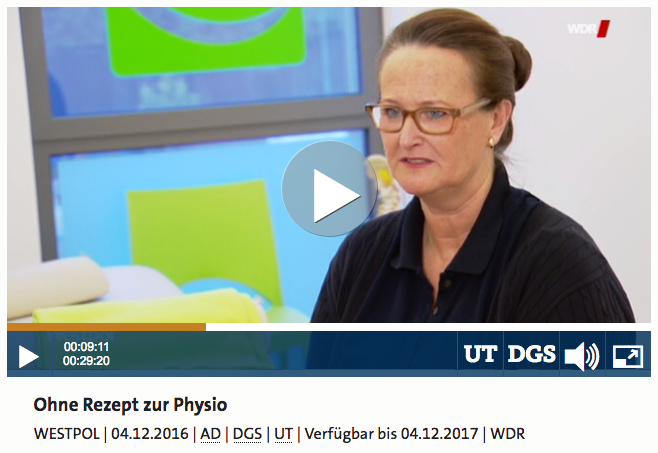 Beitrag WDR Ohne Rezept zum Physio